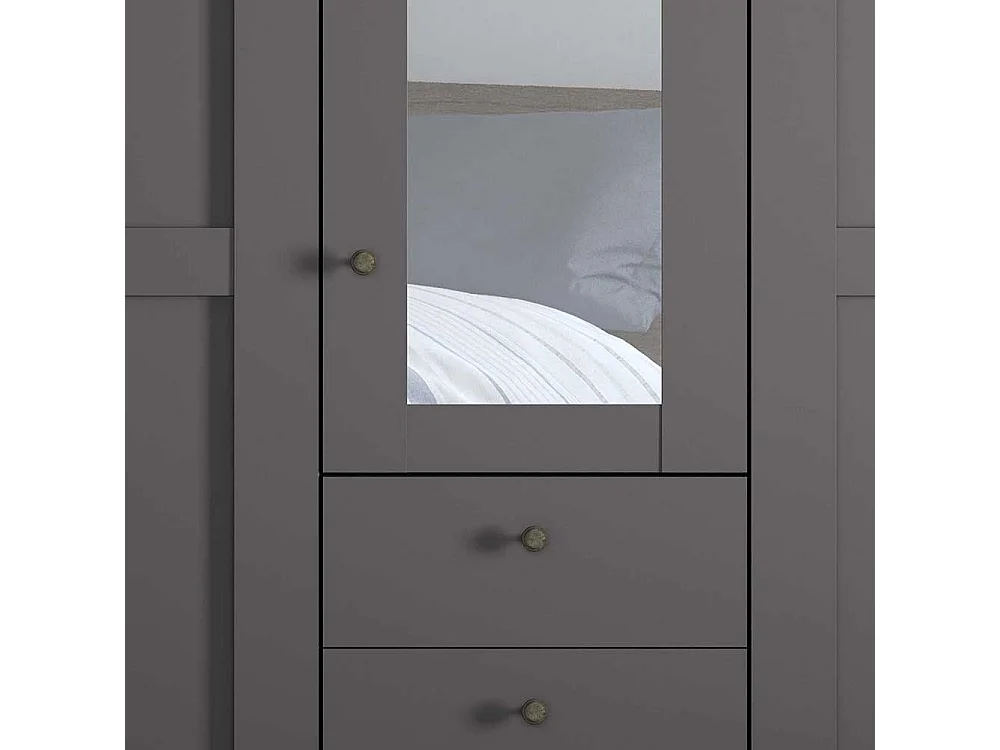 Großer Kleiderschrank 5 Türen in Dunkelgrau Made in Germany