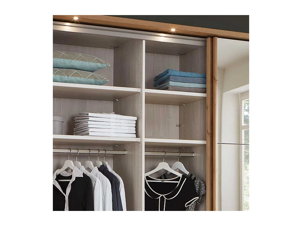 Kleiderschrank in Eiche Bianco Schwebetüren