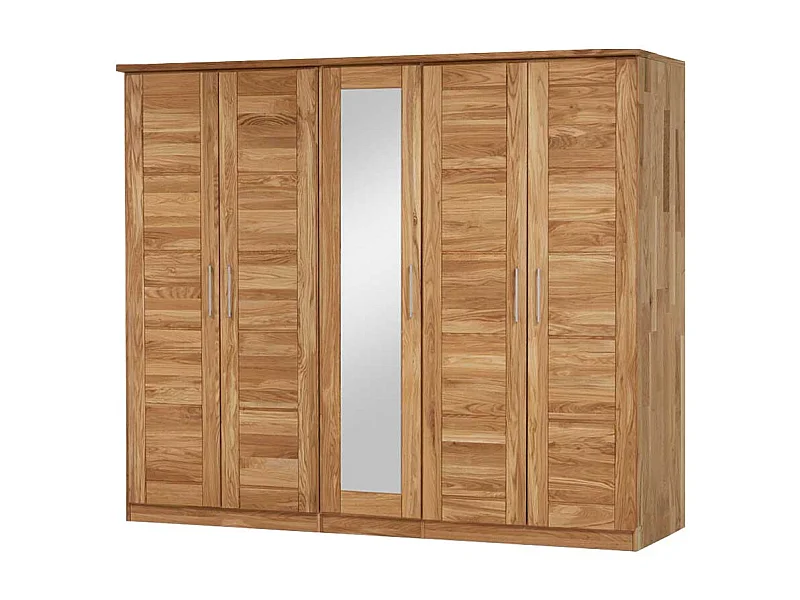 Schlafzimmerschrank aus Wildeiche Massivholz 5 türig
