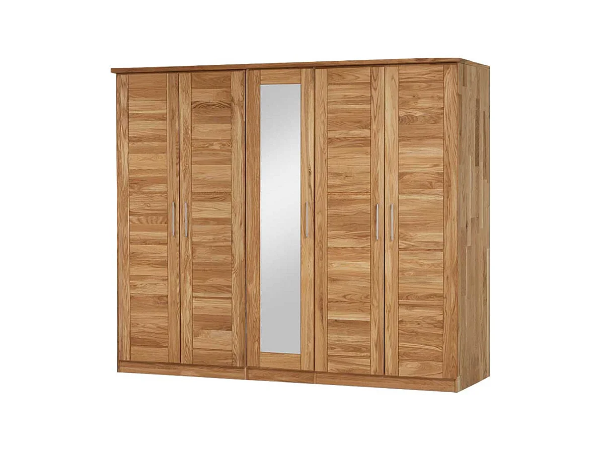Schlafzimmerschrank aus Wildeiche Massivholz 5 türig