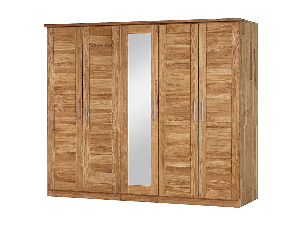 Schlafzimmerschrank aus Wildeiche Massivholz 5 türig