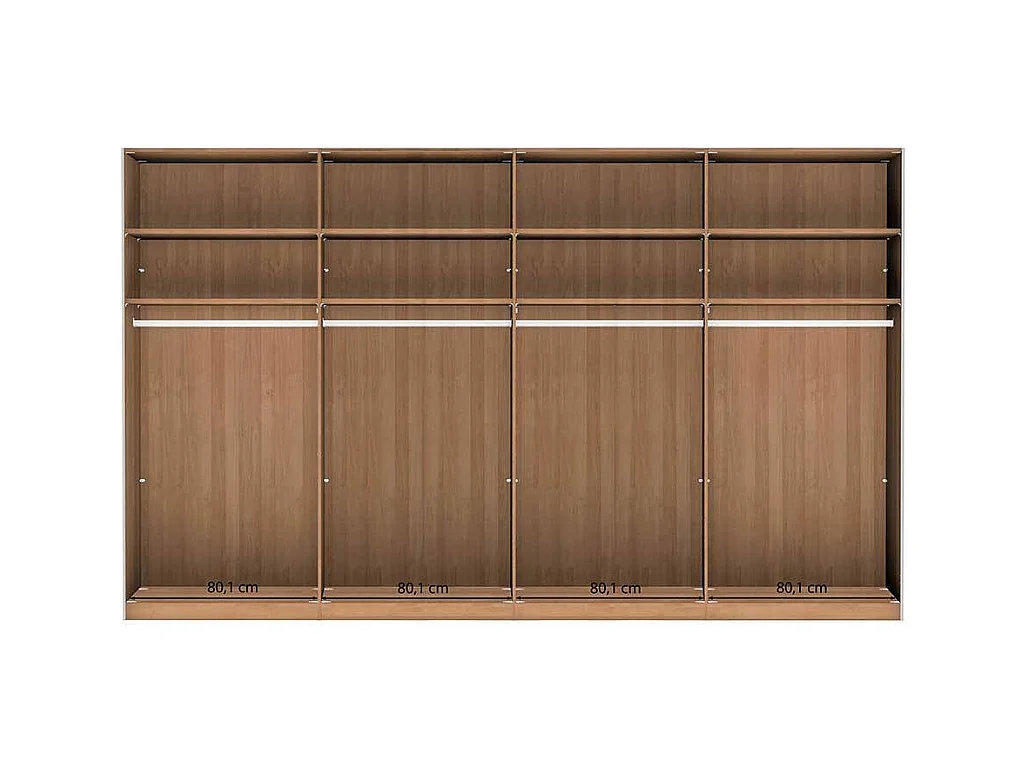 Schiebetürschrank mit Rahmen in Eiche Bianco Dunkelbraun