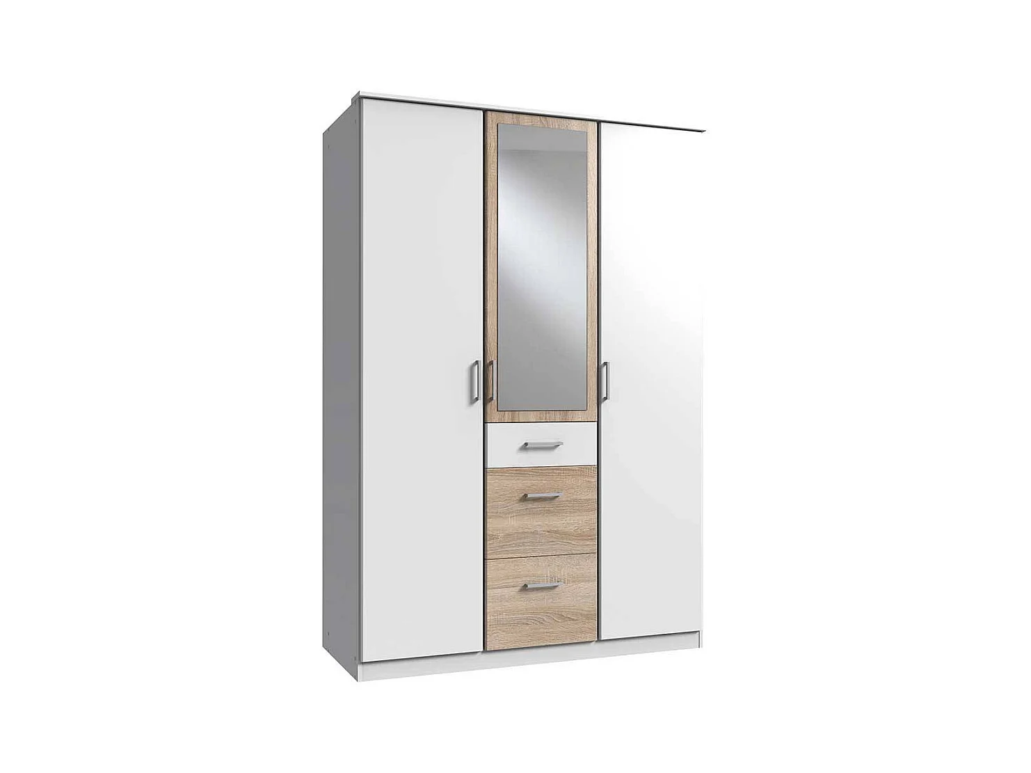 Zweifarbiger Kleiderschrank mit Spiegeltür Made in Germany