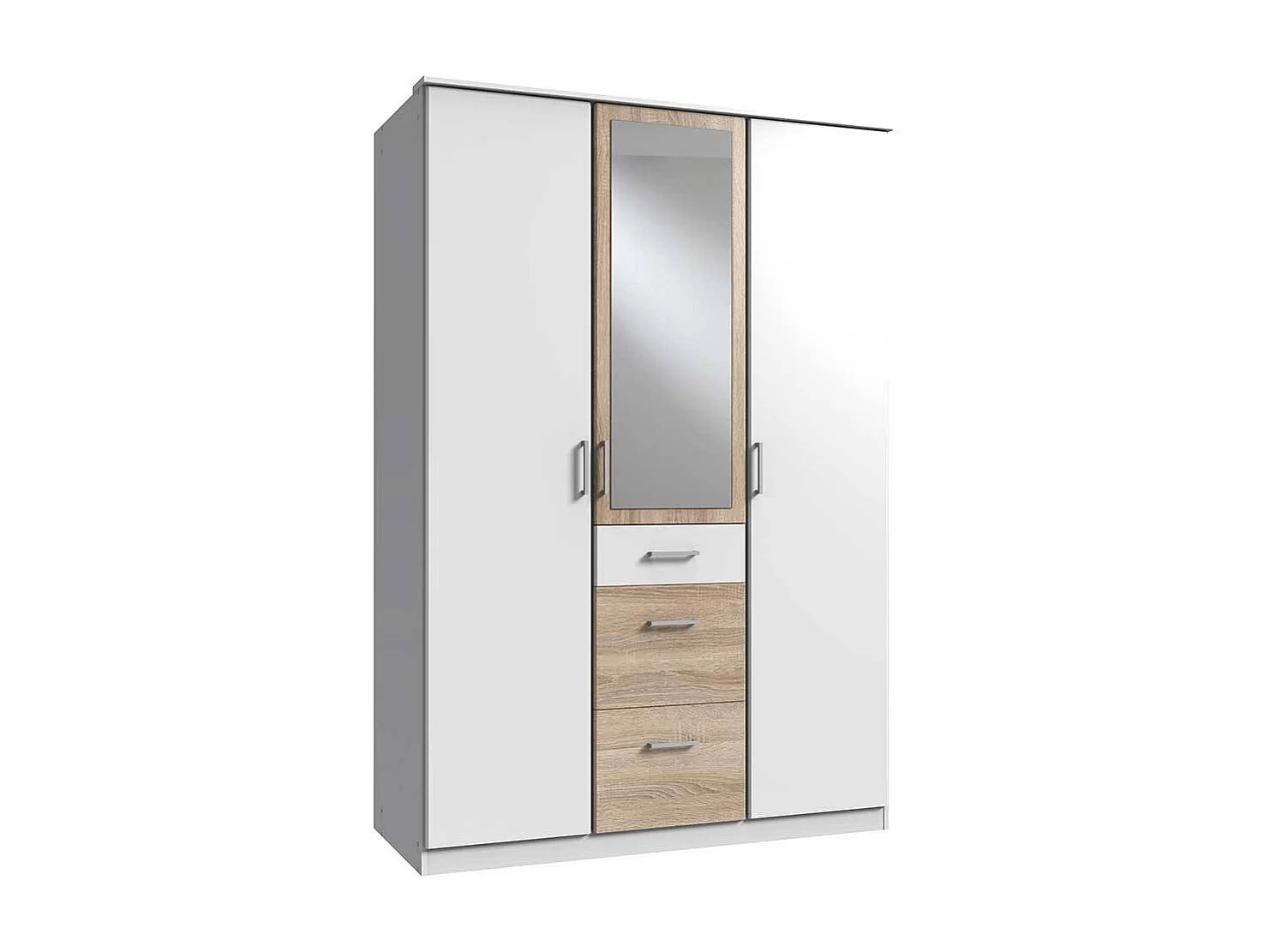 Zweifarbiger Kleiderschrank mit Spiegeltür Made in Germany