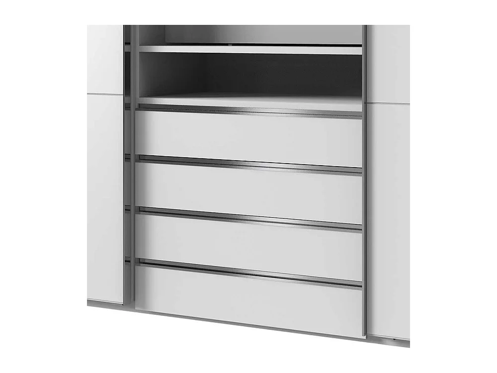 Kleiderschrank Spiegel innen mit vier Schubladen Schwebetüren