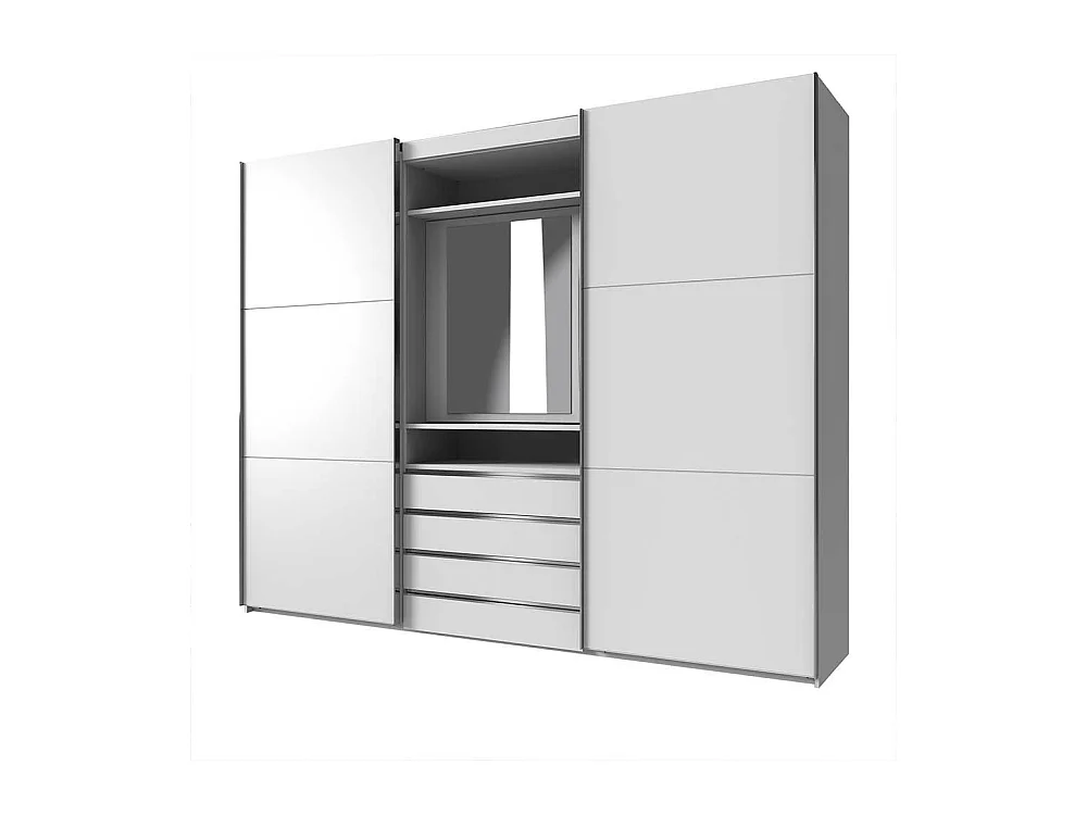 Kleiderschrank Spiegel innen mit vier Schubladen Schwebetüren