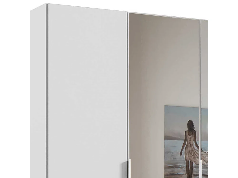 Weißer Kleiderschrank mit Spiegeln Made in Germany 58 cm tief