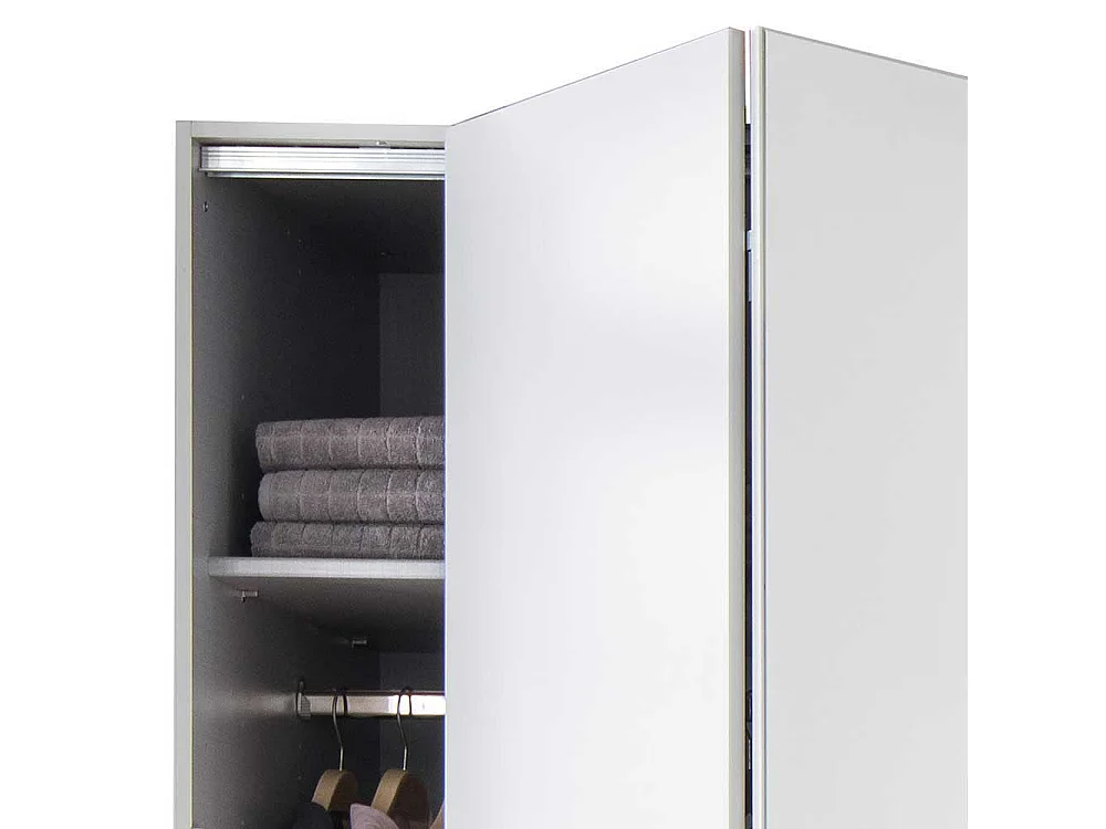 Weißer Kleiderschrank mit Spiegeln Made in Germany 58 cm tief