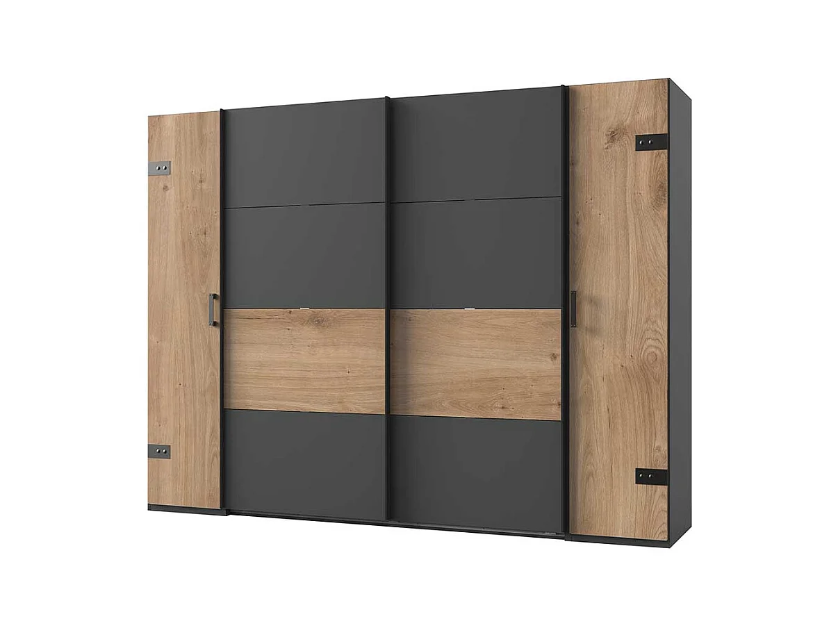 Kleiderschrank Schiebetüren und Drehtüren Industry und Loft Stil