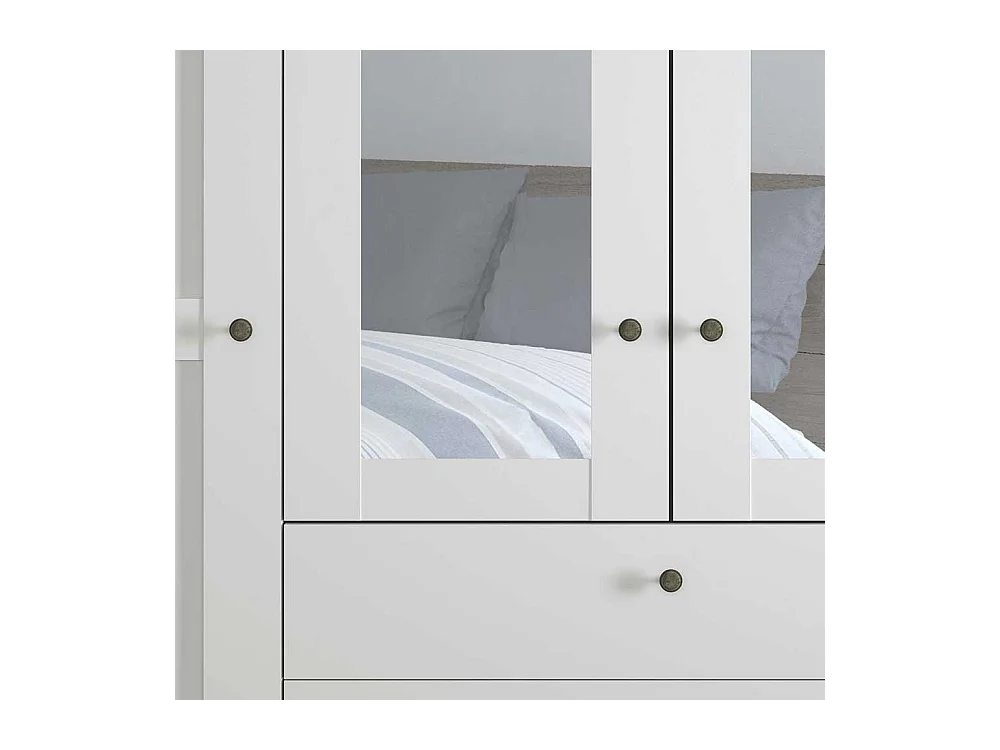 Kleiderschrank weiß 4-türig mit Spiegeln Made in Germany