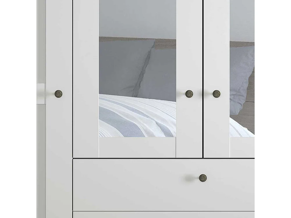 Kleiderschrank weiß 4-türig mit Spiegeln Made in Germany