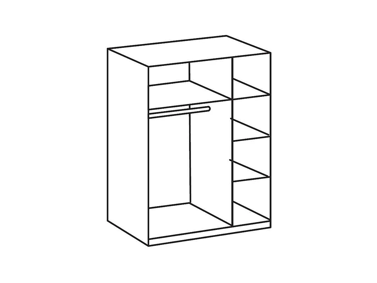Drehtürenschrank in Weiß 135 cm breit