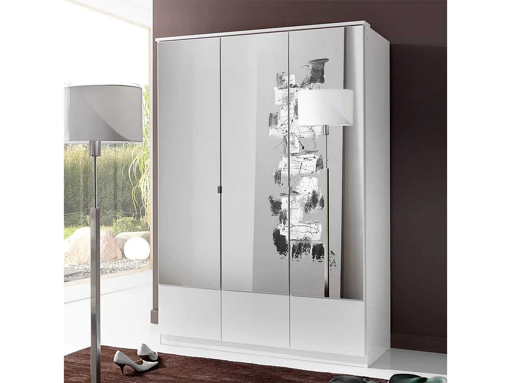 Drehtürenschrank in Weiß 135 cm breit
