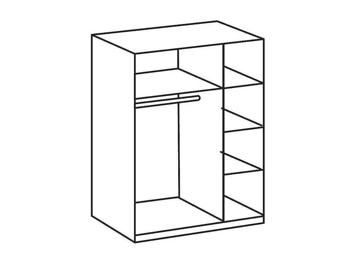 Drehtürenschrank in Weiß 135 cm breit