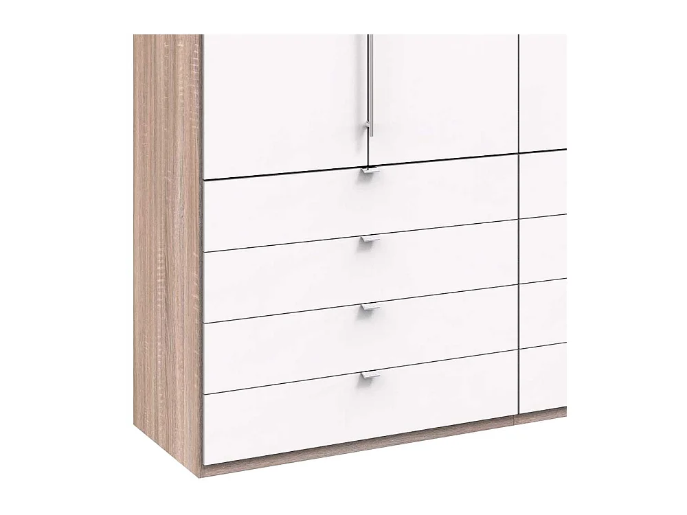 Moderner Schlafzimmerschrank mit vielen Schubladen 3 türig