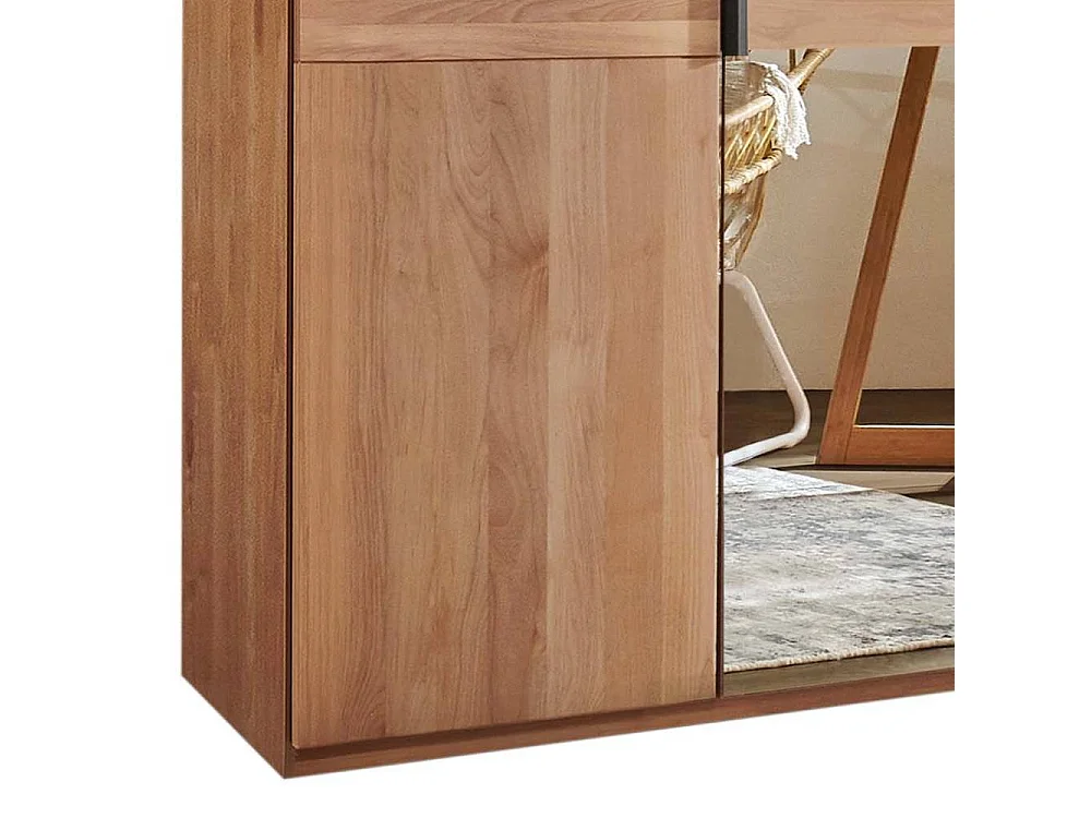 Drehtürschrank Schlafzimmerkleiderschrank teilmassiv mit Spiegel Türen