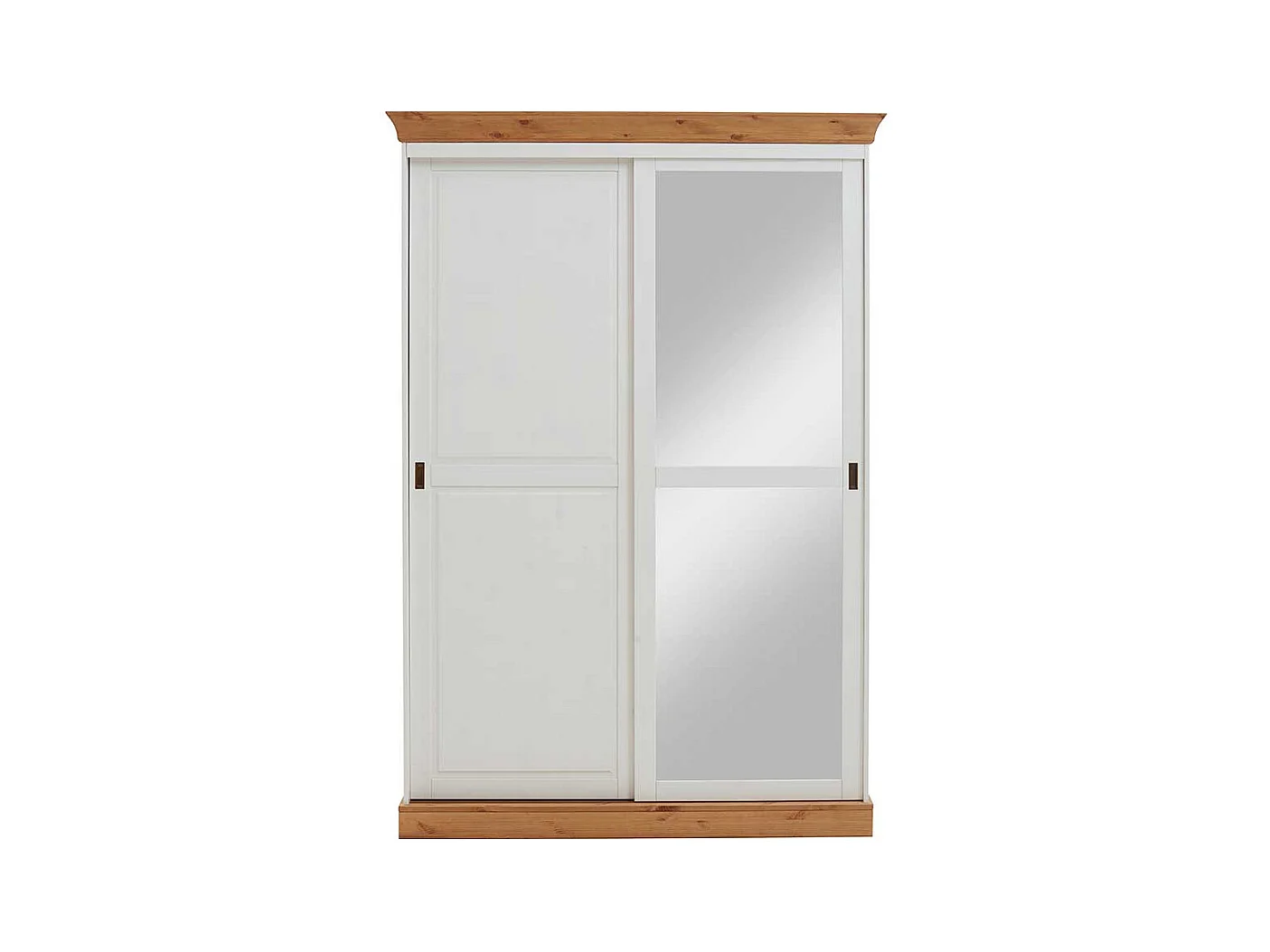 Landhaus Kleiderschrank mit Schiebetüren Weiß Kiefer massiv