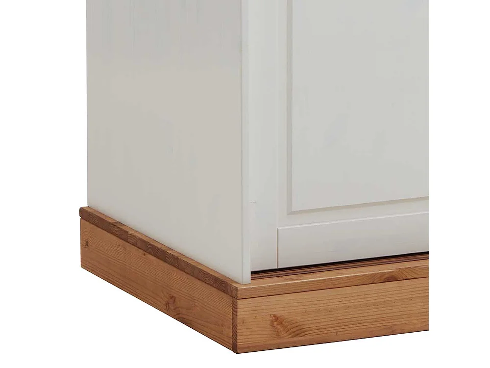 Landhaus Kleiderschrank mit Schiebetüren Weiß Kiefer massiv