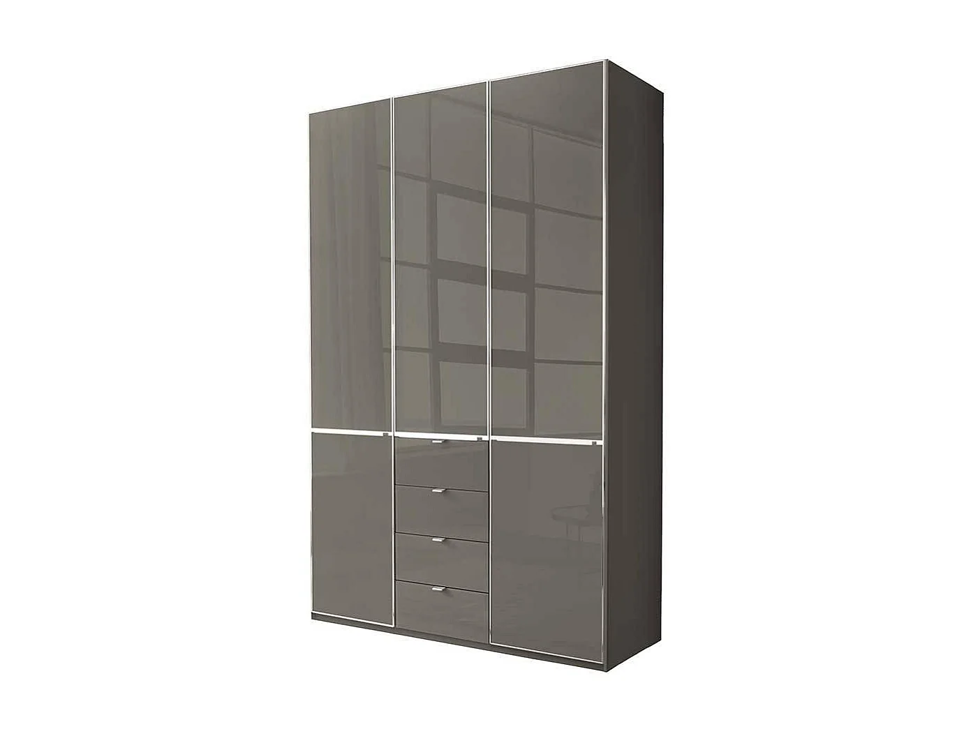 Kleiderschrank modern Schlafzimmerschrank mit vier Schubladen in Braun