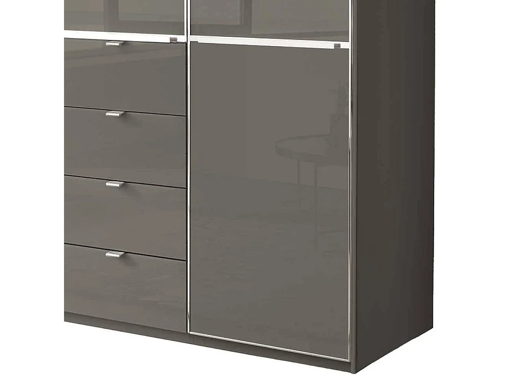 Kleiderschrank modern Schlafzimmerschrank mit vier Schubladen in Braun