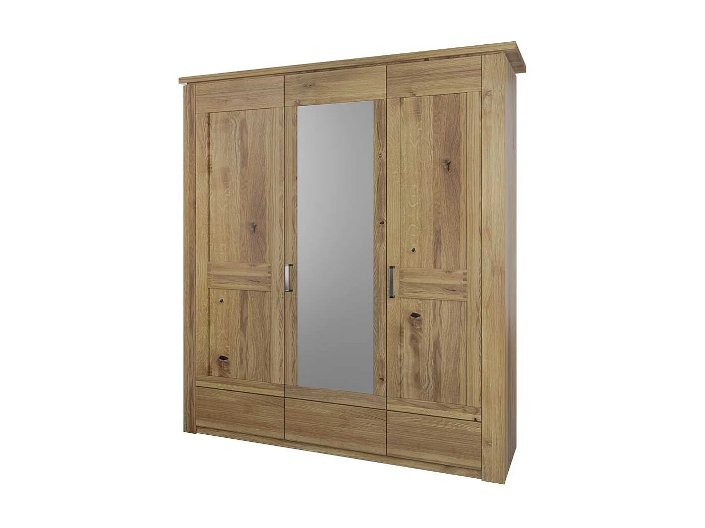 Schlafzimmerschrank Kleiderschrank teilmassiv mit Spiegeltür und Drehtüren