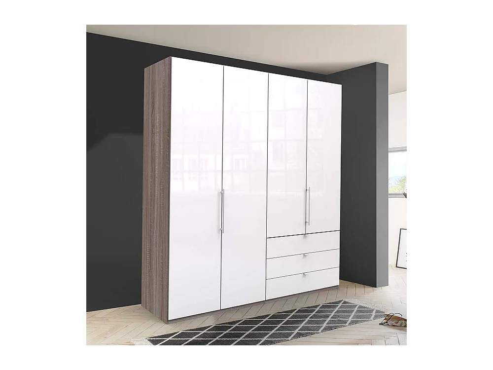 Kleiderschrank Jugendzimmer mit Falttüren und Schubladen modern