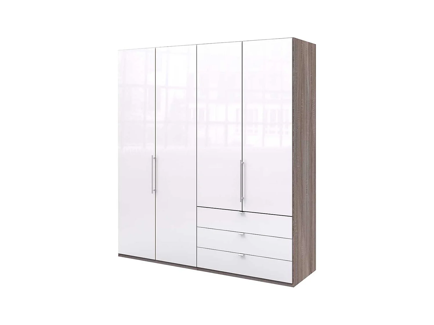 Kleiderschrank Jugendzimmer mit Falttüren und Schubladen modern