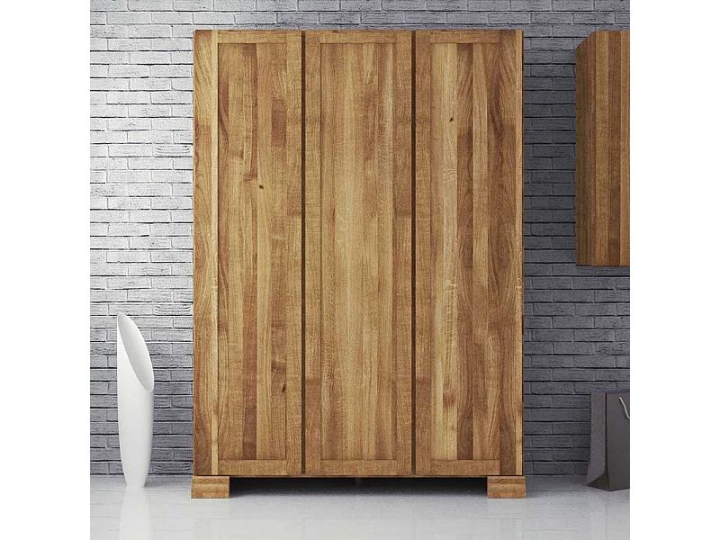Schlafzimmer Kleiderschrank aus Wildeiche Massivholz 3 Türen