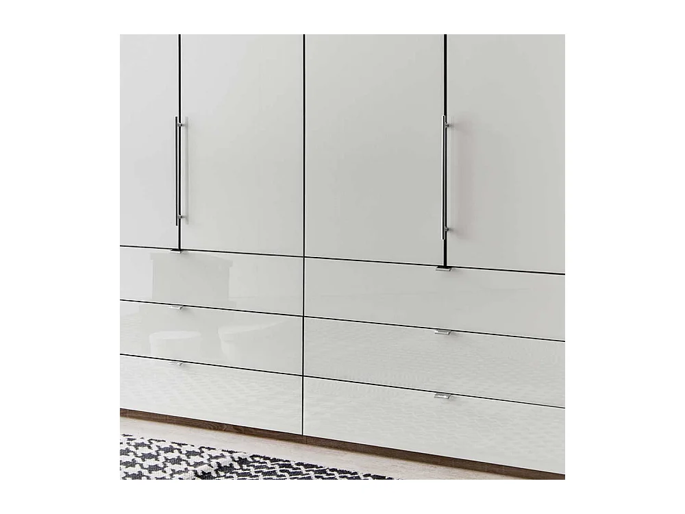 Falttüren Kleiderschrank in Weiß Braun LED Beleuchtung