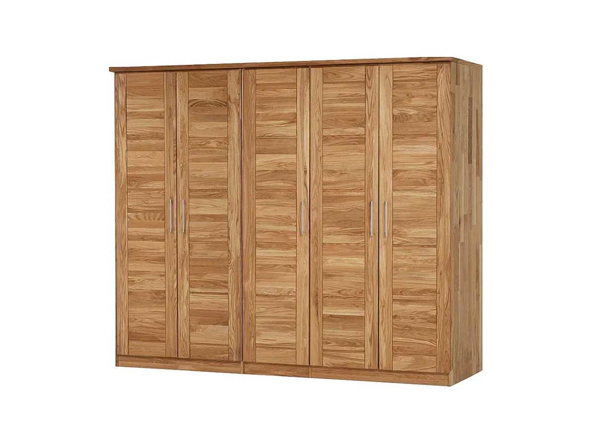 Kleiderschrank aus Wildeiche Massivholz 5 Türen
