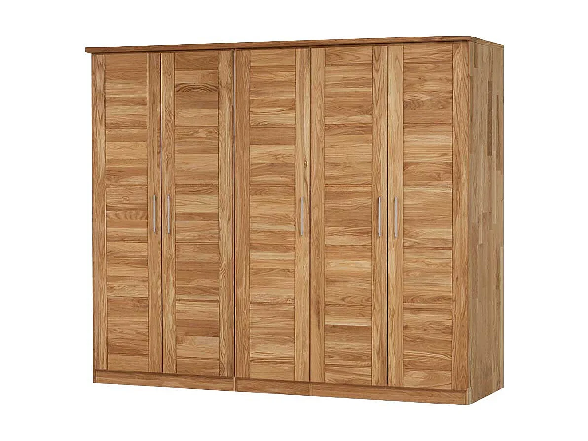 Kleiderschrank aus Wildeiche Massivholz 5 Türen