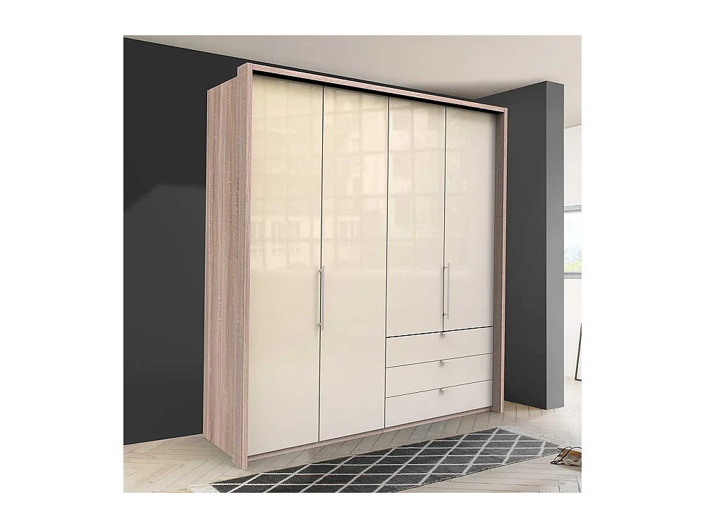 Großzügiger Schlafzimmerschrank mit Falttüren und Schubladen modern