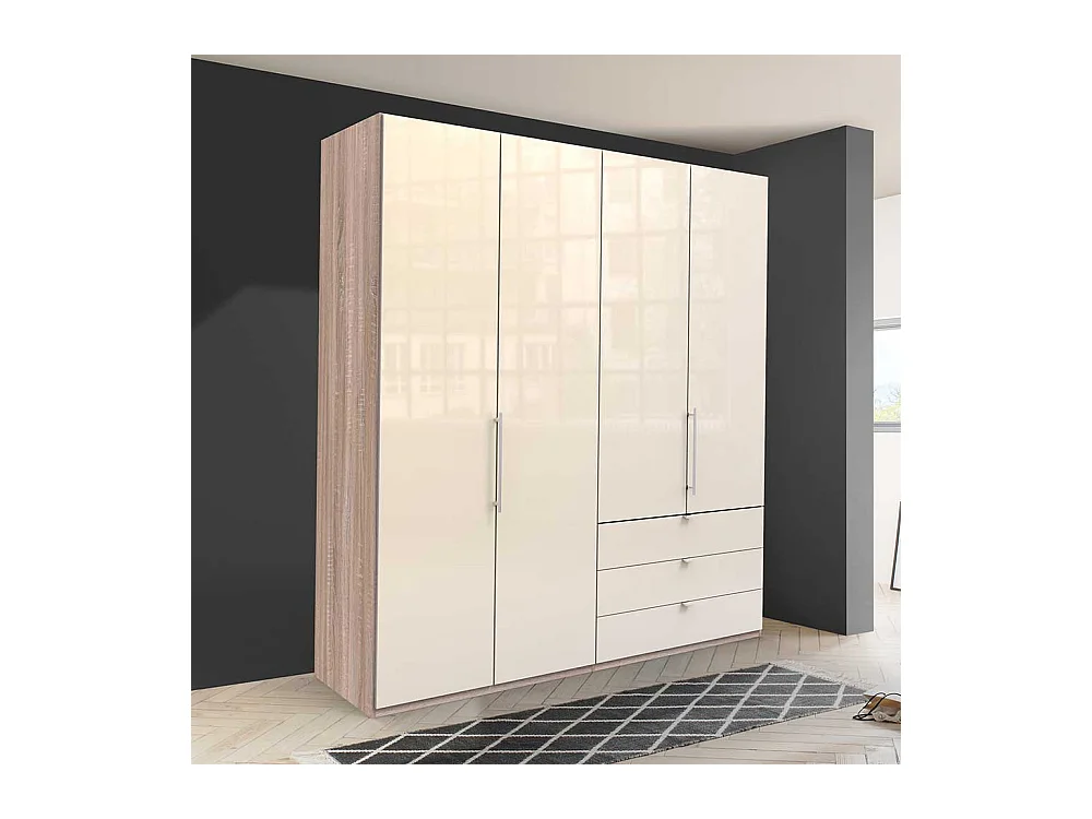 Großzügiger Schlafzimmerschrank mit Falttüren und Schubladen modern