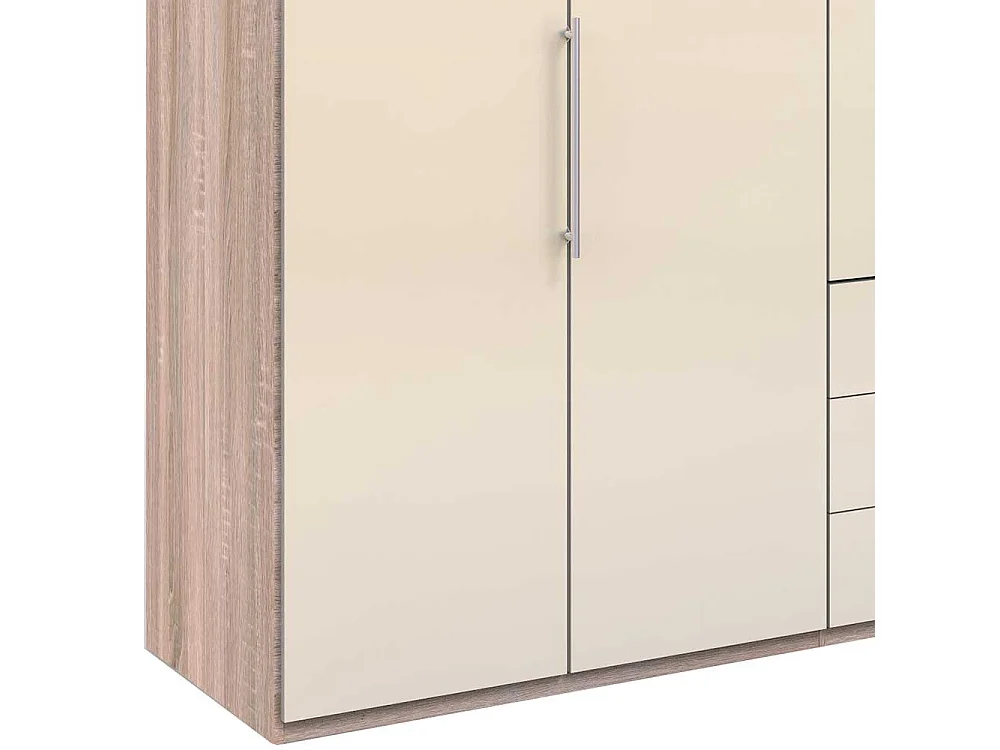 Großzügiger Schlafzimmerschrank mit Falttüren und Schubladen modern