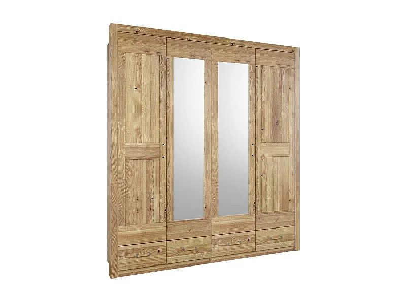 Kleiderschrank mit Spiegeln in Asteichefarben vier Schubladen