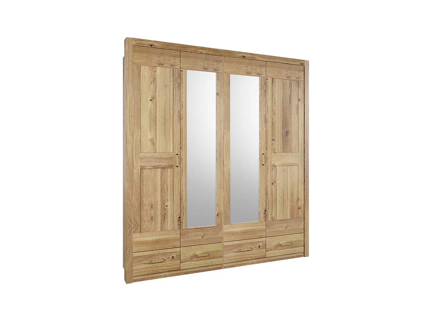 Kleiderschrank mit Spiegeln in Asteichefarben vier Schubladen