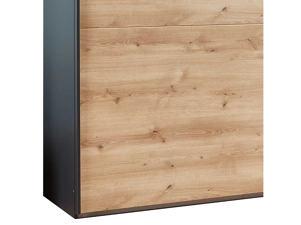 Schwebetürenkleiderschrank in Anthrazit Eiche Bianco