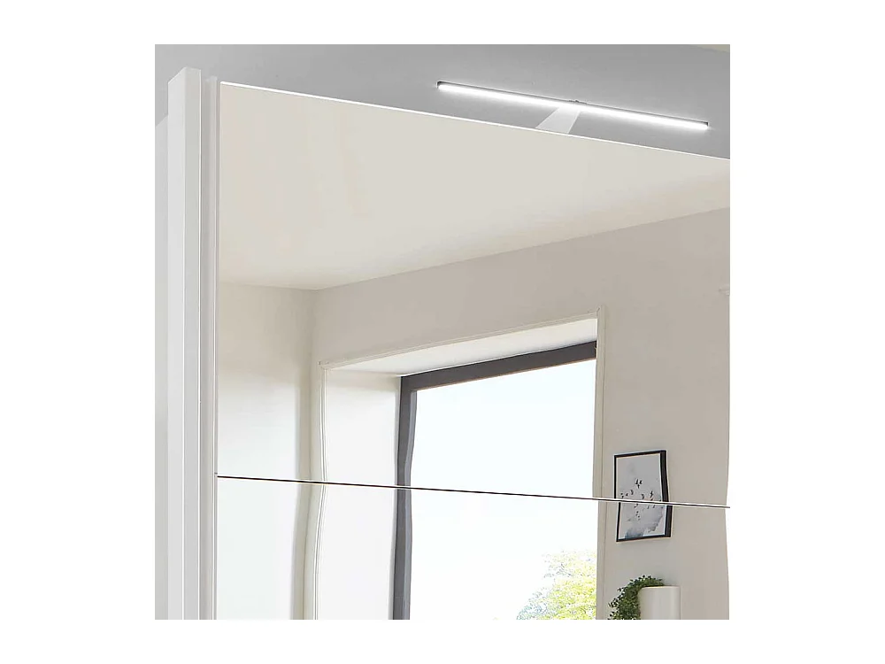 Schwebetürenkleiderschrank in Weiß Spiegeltür