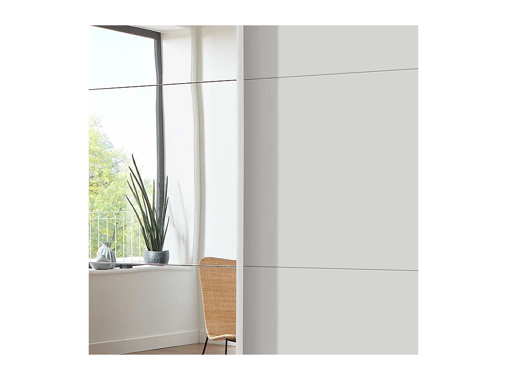 Schwebetürenkleiderschrank in Weiß Spiegeltür