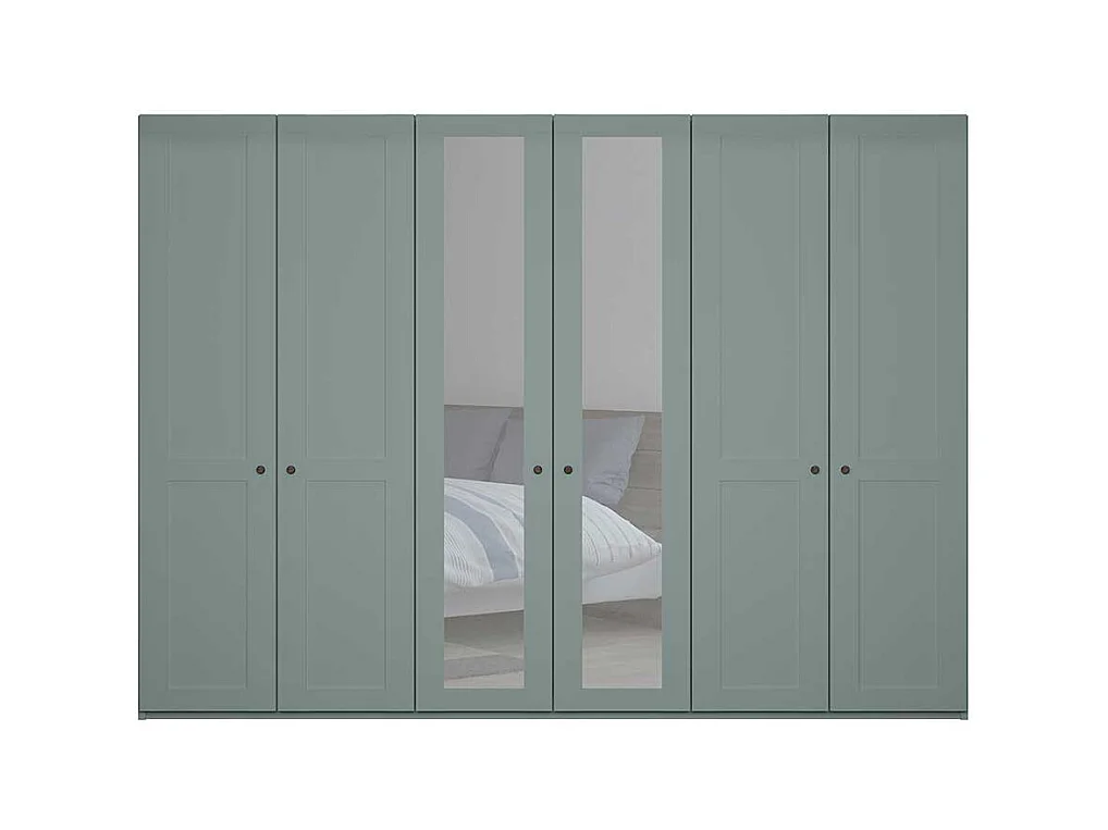 Landhaus XL Kleiderschrank modern in Graugrün 300 cm breit