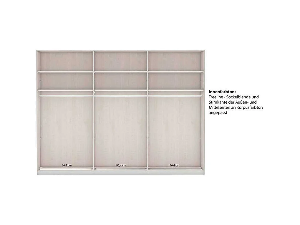 Landhaus XL Kleiderschrank modern in Graugrün 300 cm breit