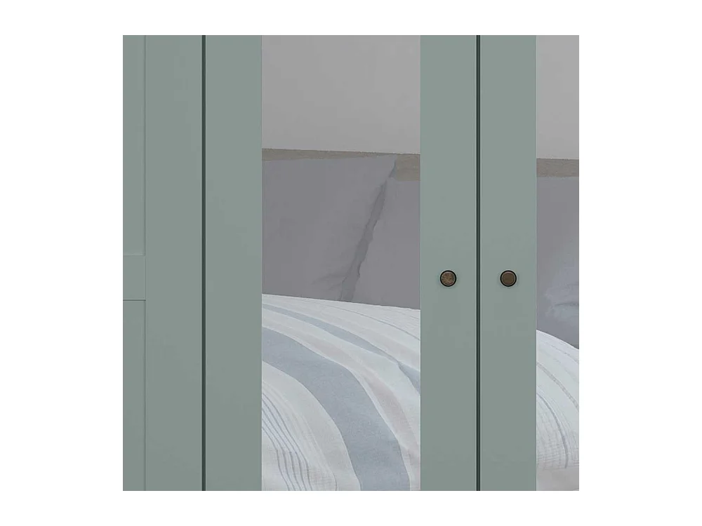 Landhaus XL Kleiderschrank modern in Graugrün 300 cm breit