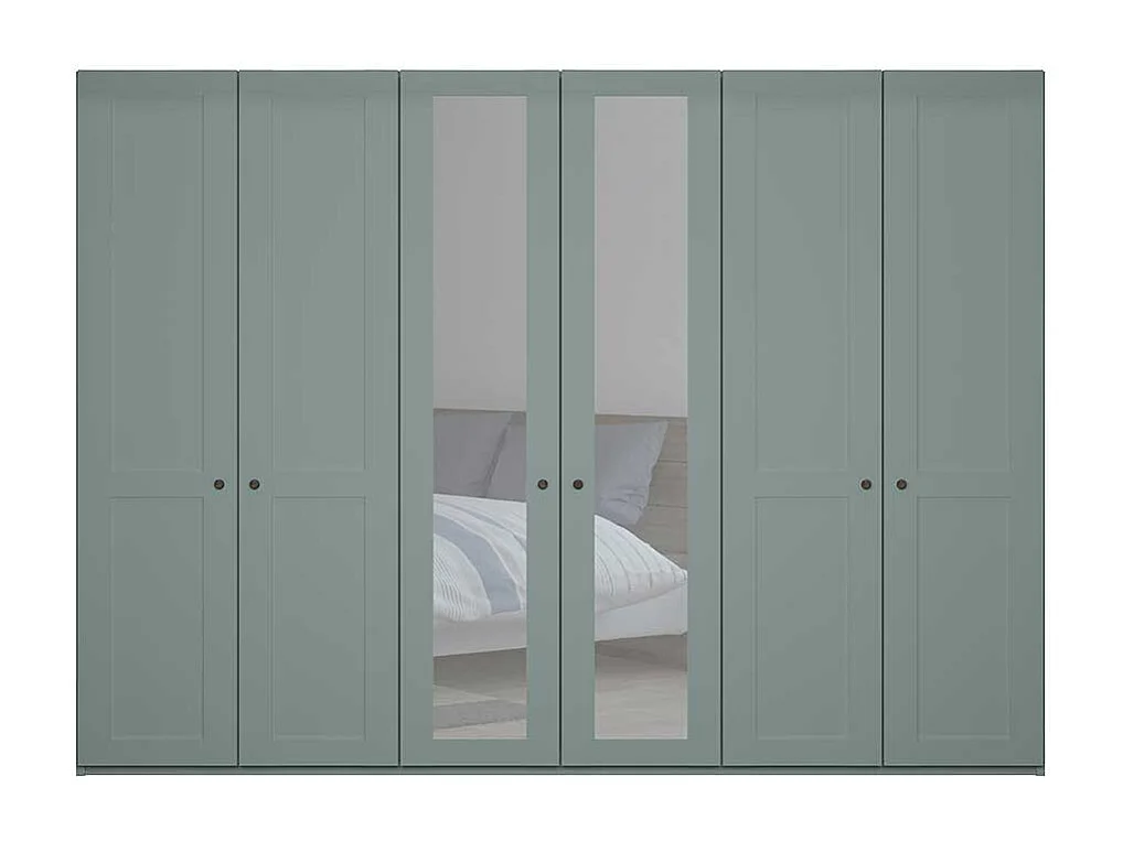 Landhaus XL Kleiderschrank modern in Graugrün 300 cm breit