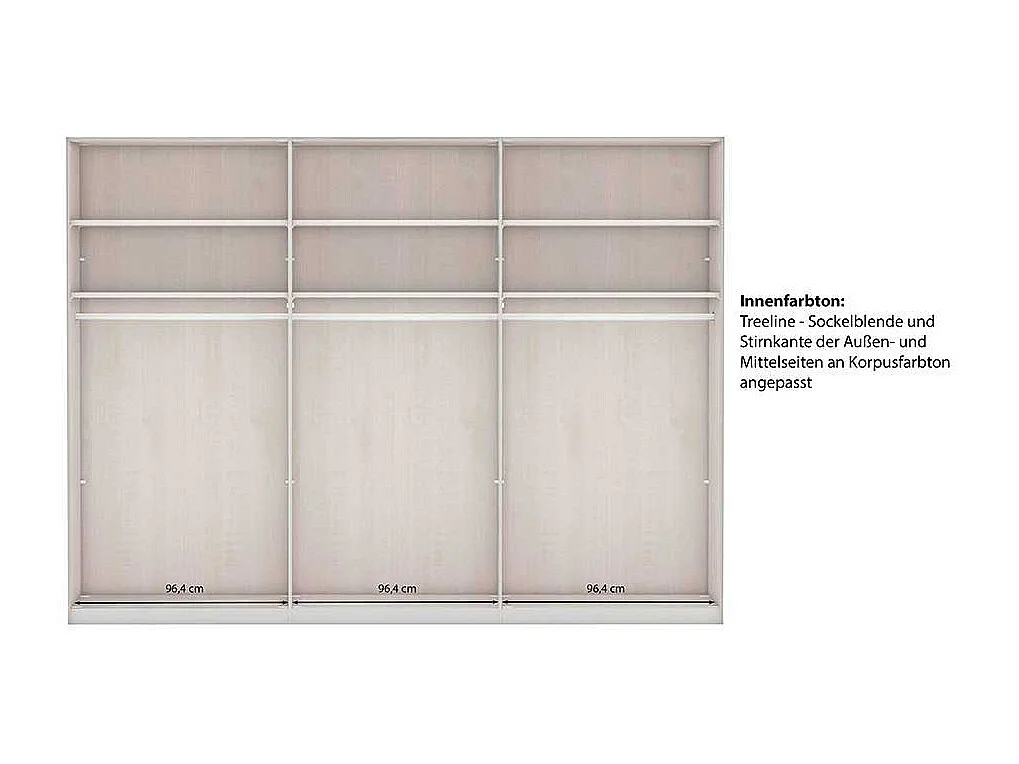 Landhaus XL Kleiderschrank modern in Graugrün 300 cm breit