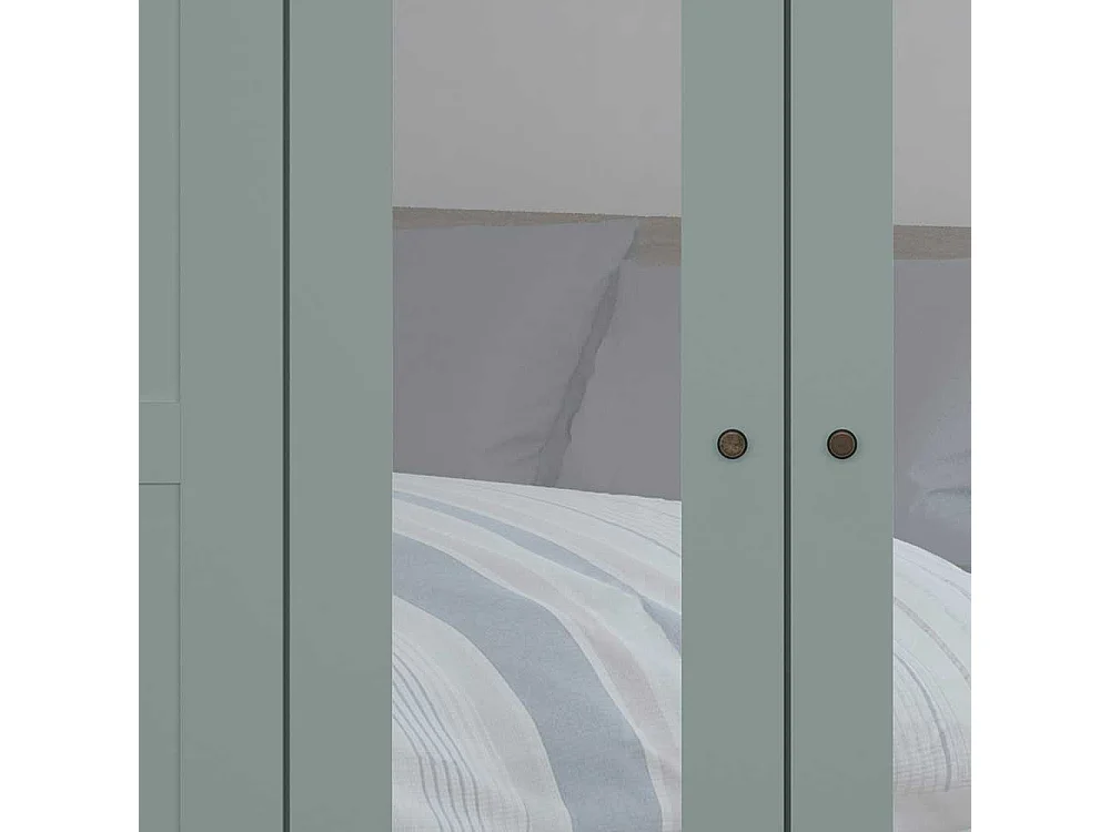 Landhaus XL Kleiderschrank modern in Graugrün 300 cm breit