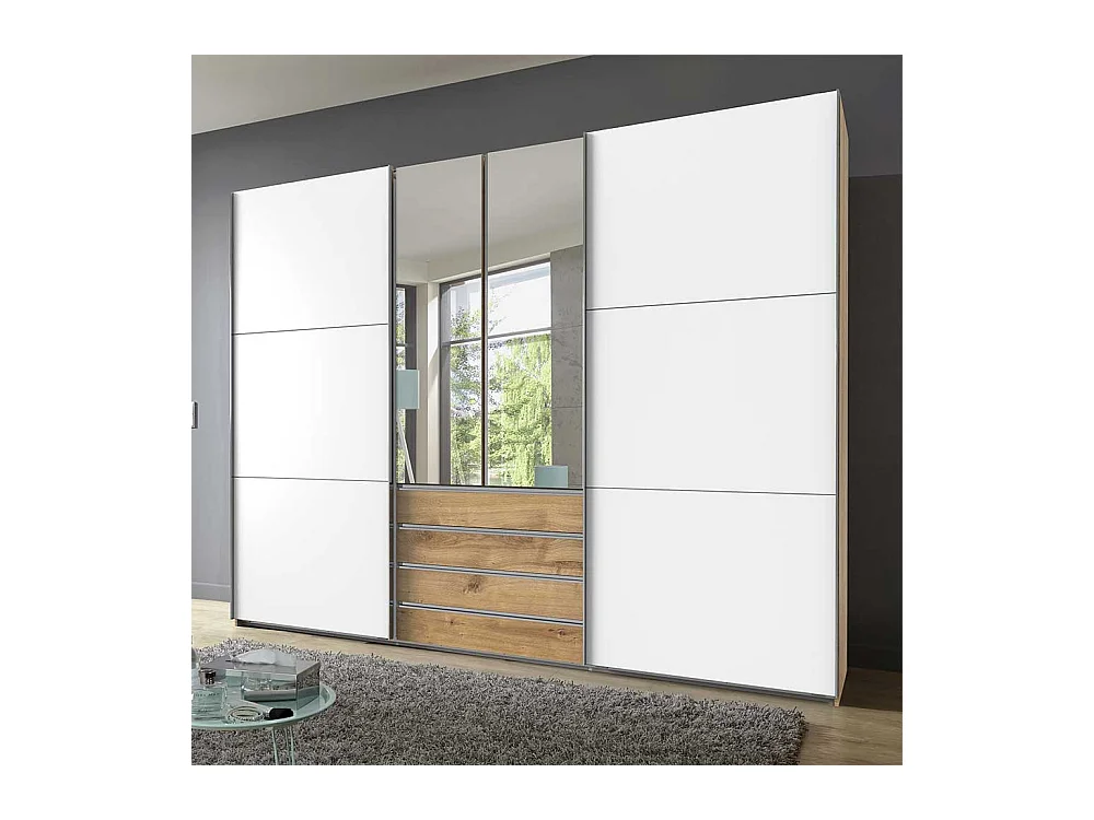 Hochwertiger Schlafzimmerschrank mit Dreh- und Schiebetüren Spiegel