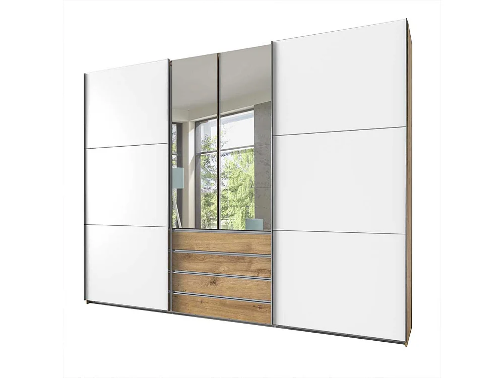 Hochwertiger Schlafzimmerschrank mit Dreh- und Schiebetüren Spiegel