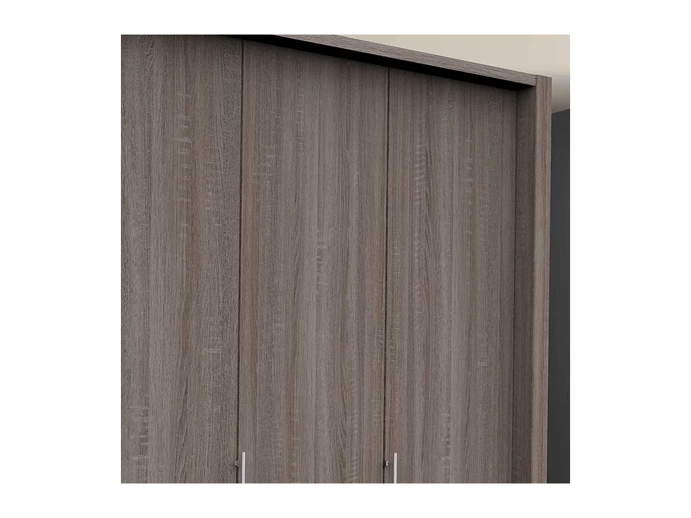 Kompakter Kleiderschrank 2 türig mit Schubladen Eiche Trüffelfarben