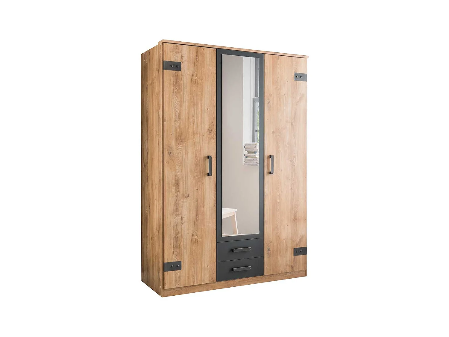 Jugend Schlafzimmerschrank mit Spiegeltür zwei Schubladen