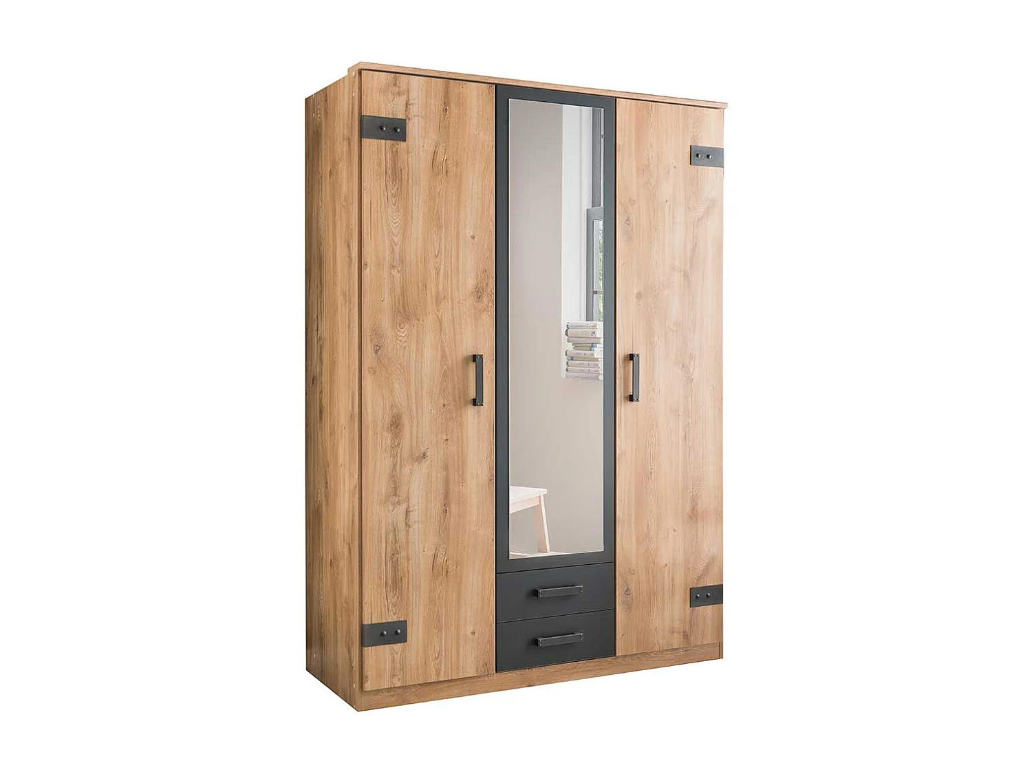 Jugend Schlafzimmerschrank mit Spiegeltür zwei Schubladen